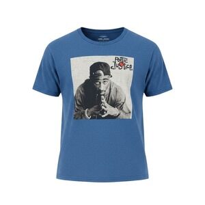 Poetic‎ Justice Tupac Shakur Graphic Tee Shirt Blue Mens Medium M Hybrid Apparel